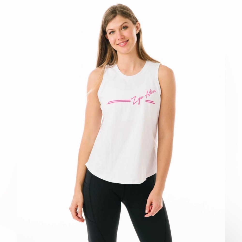 NWT Zyia White South Beach Tank  Sz Small